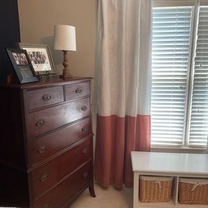 White and Coral Curtains